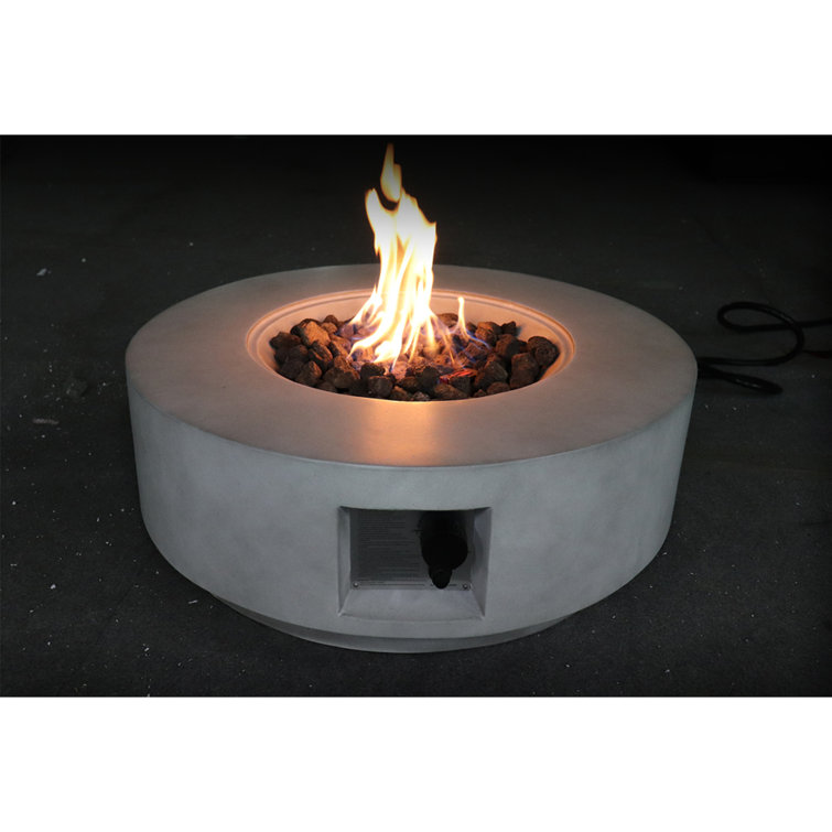 Latitude Run® 11'' H x 30'' W Concrete Outdoor Fire Pit Table with Lid